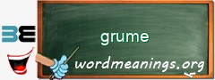 WordMeaning blackboard for grume